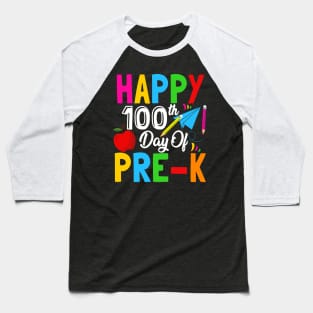 Happy 100th Day Of Pre-K, School Celebration Student Teacher Baseball T-Shirt